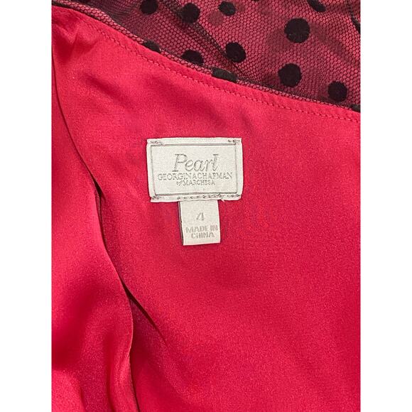 Pearl Georgina Chapman Marchesa Polka Dot Tiered Tulle Prom Dress Gothic 4 - Picture 8 of 9